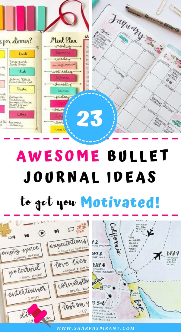 Do you want to start a bullet journal? Check out these 23 Awesome Bullet Journal Ideas to Get You Motivated! bullet journal, bullet journal ideas, bullet journal layout, bullet journal inspiration #bulletjournal #bulletjournalideas #journalideas