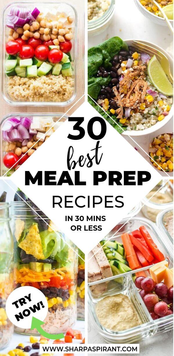 30 Healthy Meal Prep Recipes You Can Do on Sunday. This list is awesome! It helps me to simplify my meal planning in a week. Will pin this for later! meal prep, meal prep for the week, meal plan, meal prep recipe #Meals #MealPrep #HealthyMealPrep #HealthyRecipess.