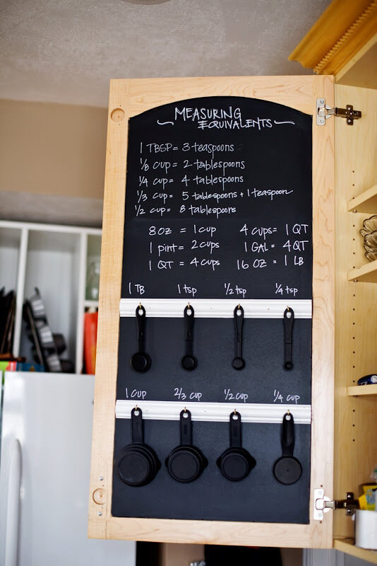 Store and organize your measuring cups and spoons like this! #Kitchen #KitchenOrganization #KitchenDecor #KitchenStorage