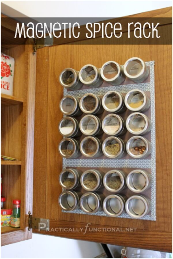 Invest in a magnetic spice rack. #Kitchen #KitchenOrganization #KitchenDecor #KitchenStorage