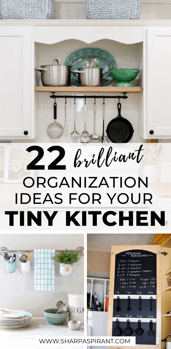 These awesome small kitchen storage ideas will help you maximize space! Check these out so you can have a calm cooking space for real! #Kitchen #KitchenOrganization #KitchenDecor #KitchenStorage