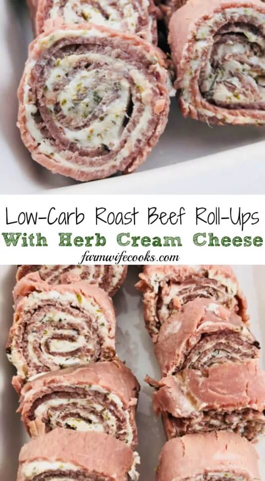 Low Carb Roast Beef Roll-Ups With Herb Cream Cheese