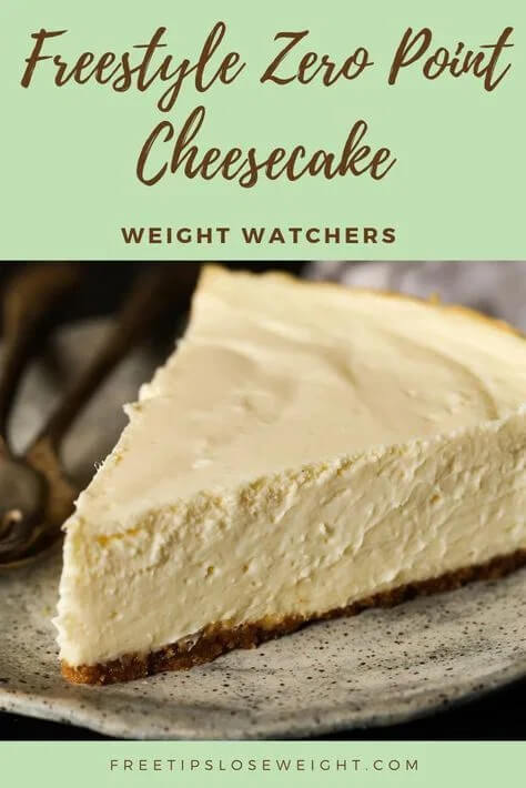 Freestyle Zero Point Cheesecake get the full recipe on Free Tips Lose Weight. 50 Quick & Easy Weight Watchers Desserts With SmartPoints. Looking for yummy Weight Watchers desserts with points or freestyle points?These tasty freestyle weight watchers desserts include everything from Cheesecake to chocolate cake to pancakes with cool whip and everything in between! #weightwatchers #weightwatchersdesserts #weightwatchersrecipes #weightwatchersdessertsfreestyle #easy #healthy #smartpoints #wwdesserts #freestyle #desserts #healthydesserts