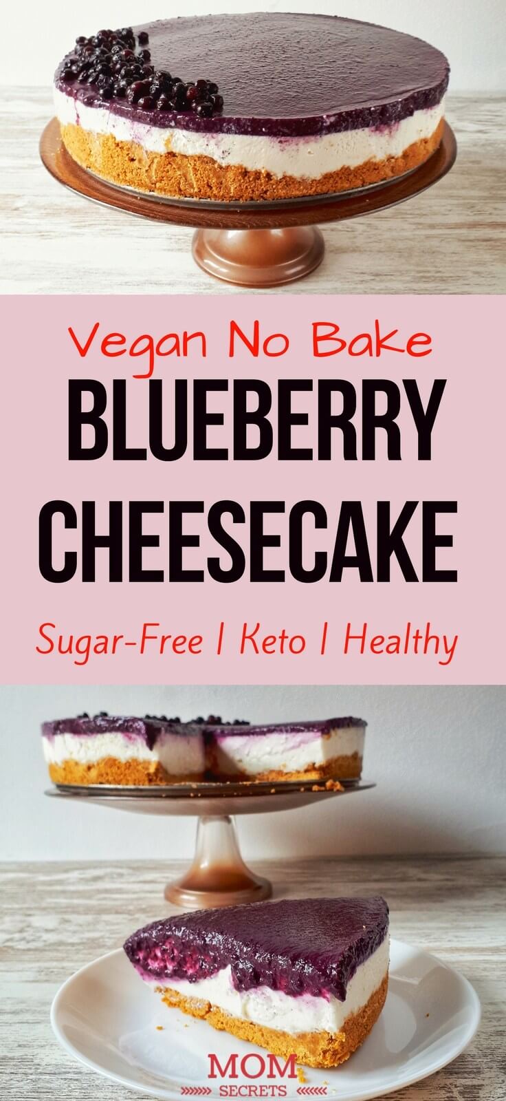 Vegan No-Bake Blueberry Cheesecake