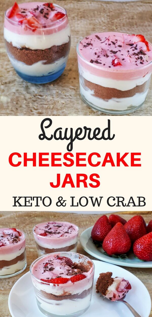 Low Carb Layered Cheesecakes Jars