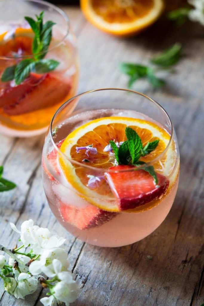 Cointreau Rose Cocktail With Strawberries