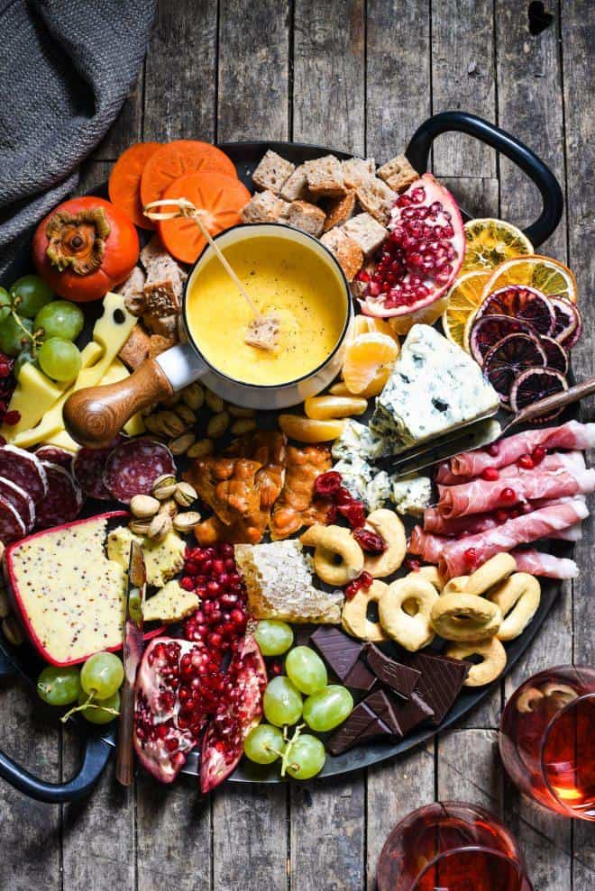 Winter Cheese Board with German Beer Cheese Fondue