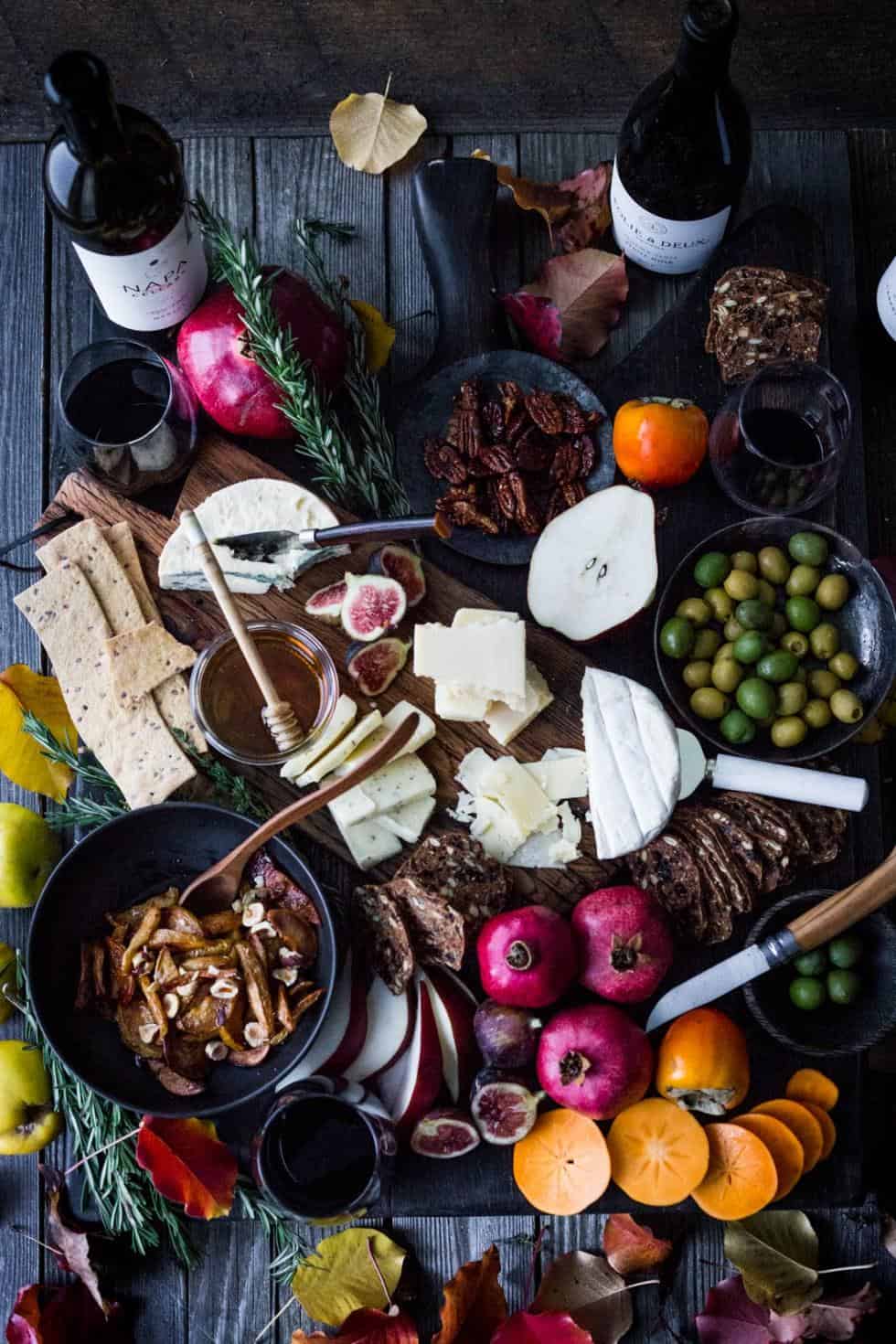 Beautiful holiday cheese board for Vegetarians