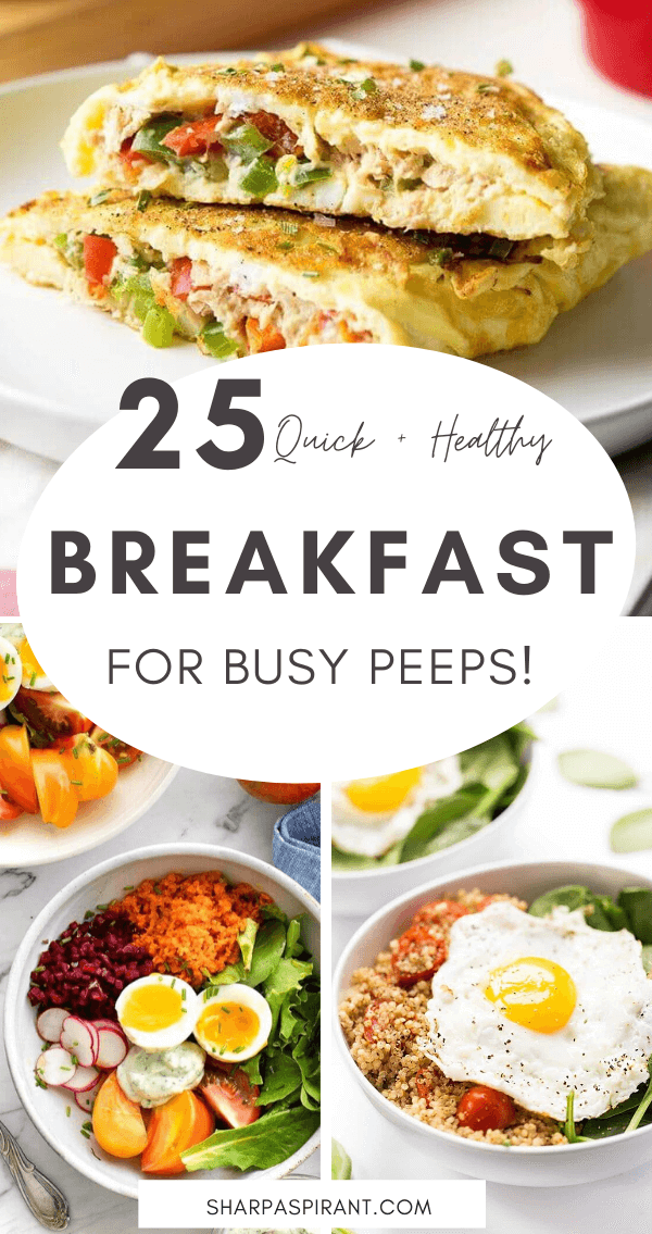 Quick and healthy breakfast ideas you can meal prep, yummy and ready in 30 mins or less. You can enjoy your mornings even if you're busy! meal prep, meal prep for the week, meal plan, meal prep recipes, #mealprepideas #breakfastideas #breakfastrecipes via www.sharpaspirant.com
