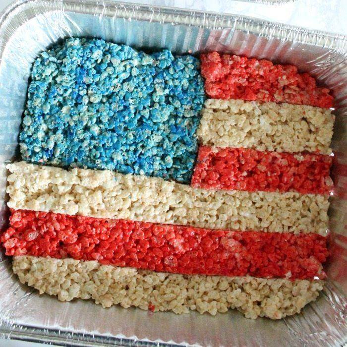 4th of July Rice Krispies Treats via Passion for Savings. These 22 festive and fun 4th of July party food ideas are guaranteed to impress everyone! They are perfect for a large crowd and even kids and adults will love. Find appetizers, BBQ, desserts, and other red, white and blue recipe ideas here!