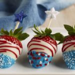 Flag Fruit Tray via Pasion for Savings. These 22 festive and fun 4th of July party food ideas are guaranteed to impress everyone! They are perfect for a large crowd and even kids and adults will love. Find appetizers, BBQ, desserts, and other red, white and blue recipe ideas here!