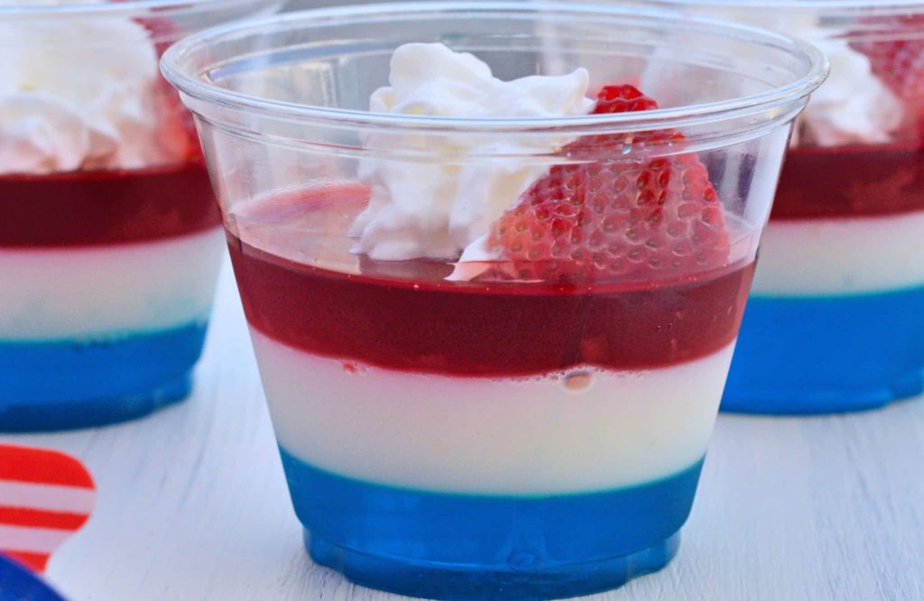 These Red, White, and Blue JELLO Cups work are perfect for your summer BBQ or get-together.