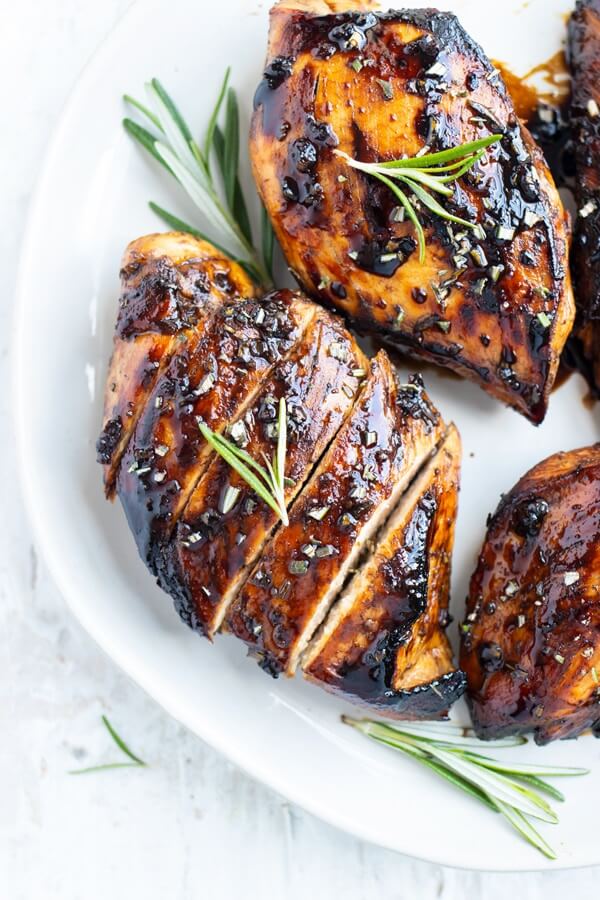 Honey Balsamic Chicken Get The Full Recipe On Evolving Table. These 45+ mouth-watering healthy chicken breast recipes are all you need to start your week right! Easy, simple, perfect for lunch and dinner! Find oven-baked/ grilled/ slow cooker chicken breast recipes for kids to love!