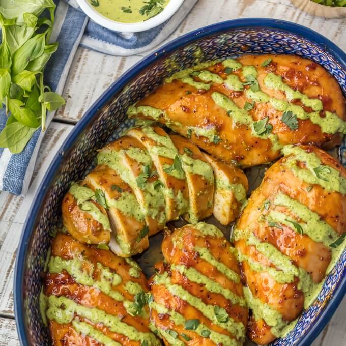 Peruvian Chicken With Green Sauce Get The Full Recipe On Simply Sated.