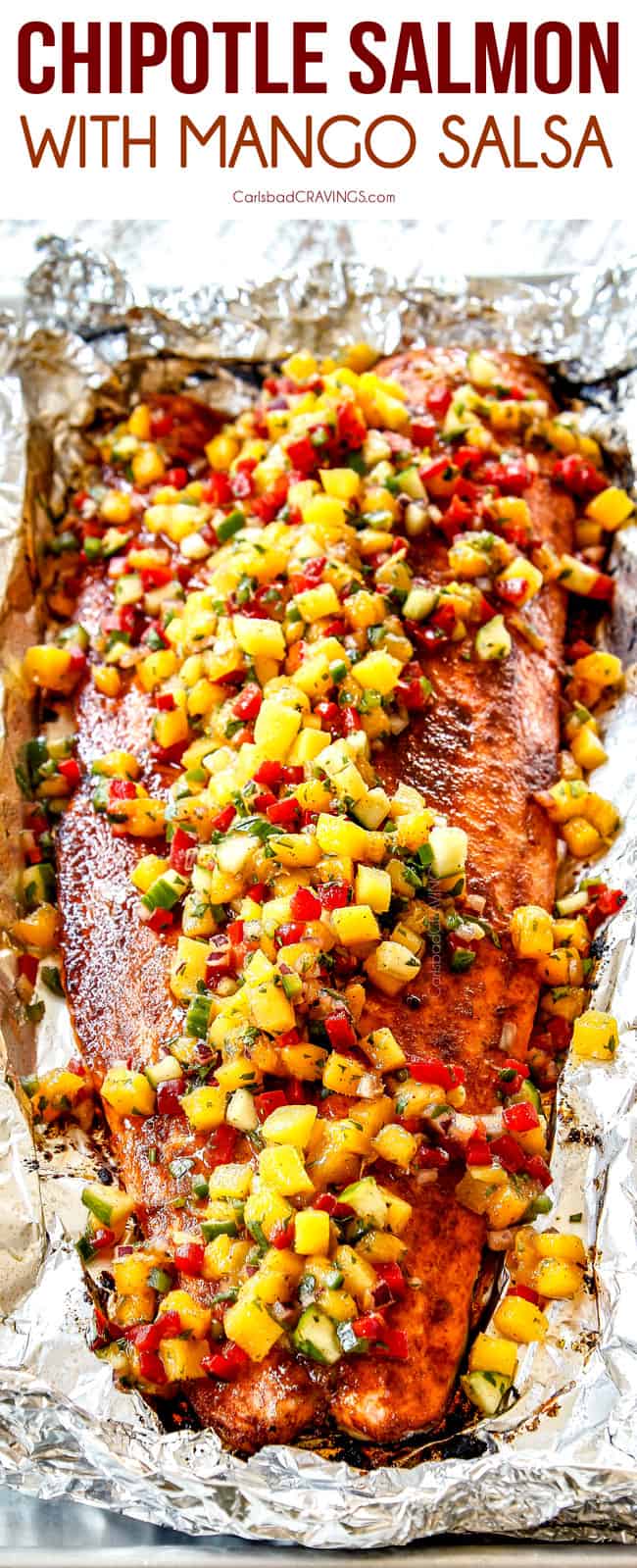 It's bursting with flavor thanks to a vivid chipotle wet rub that's accented with sweet, juicy fresh Mango Salsa.