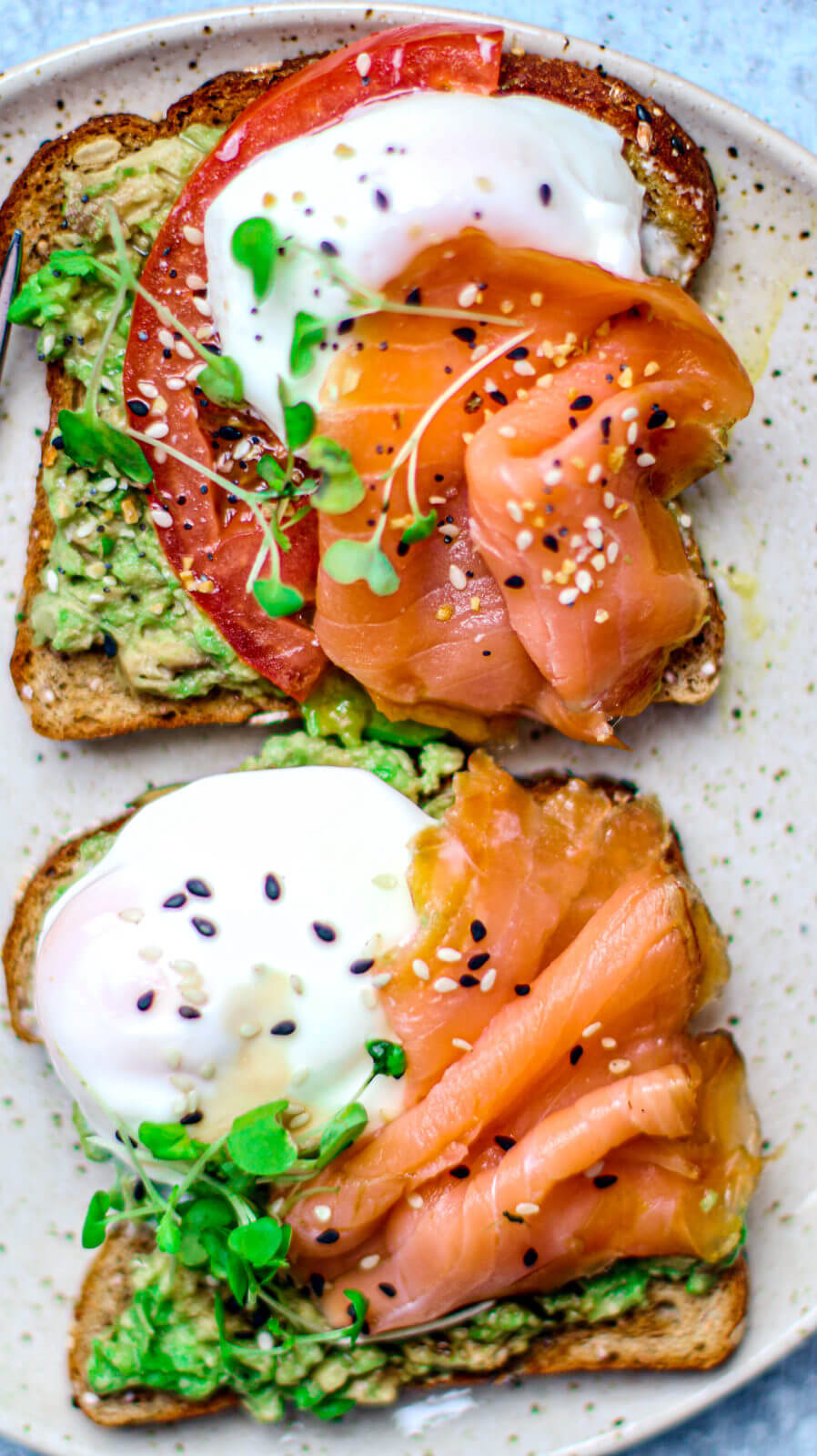 Smoked Salmon + Poached Eggs on Toast via Killing Thyme. Healthy, easy, and incredibly delicious salmon recipes you'll want to eat over and over again for breakfast,  lunch, or dinner! Find baked salmon, grilled salmon, smoked, pan-seared, and more!