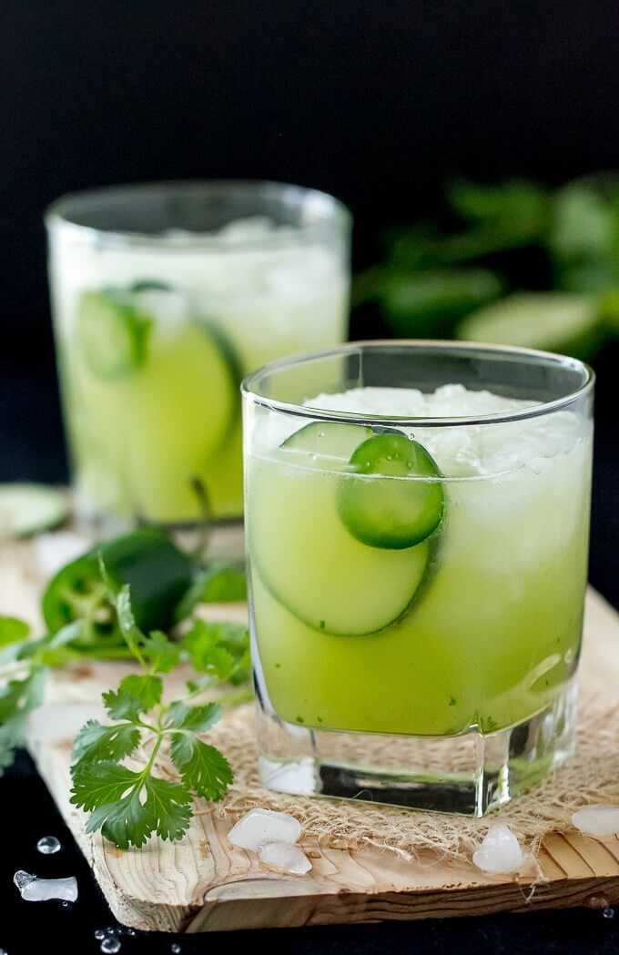 Cucumber Jalapeno Cilantro Margarita get the full recipe on IM BORED LETS GO. These easy cocktail recipes are a refreshing treat to beat the heat this summer! Find mojito recipes, lemonade cocktails, Hawaiian mimosas, tequilas, and more!