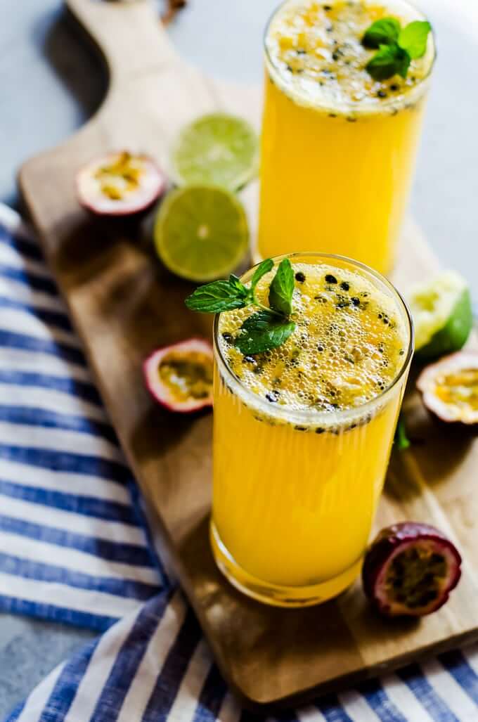 A fun and tropical passion fruit mojito perfect for summer parties and BBQs