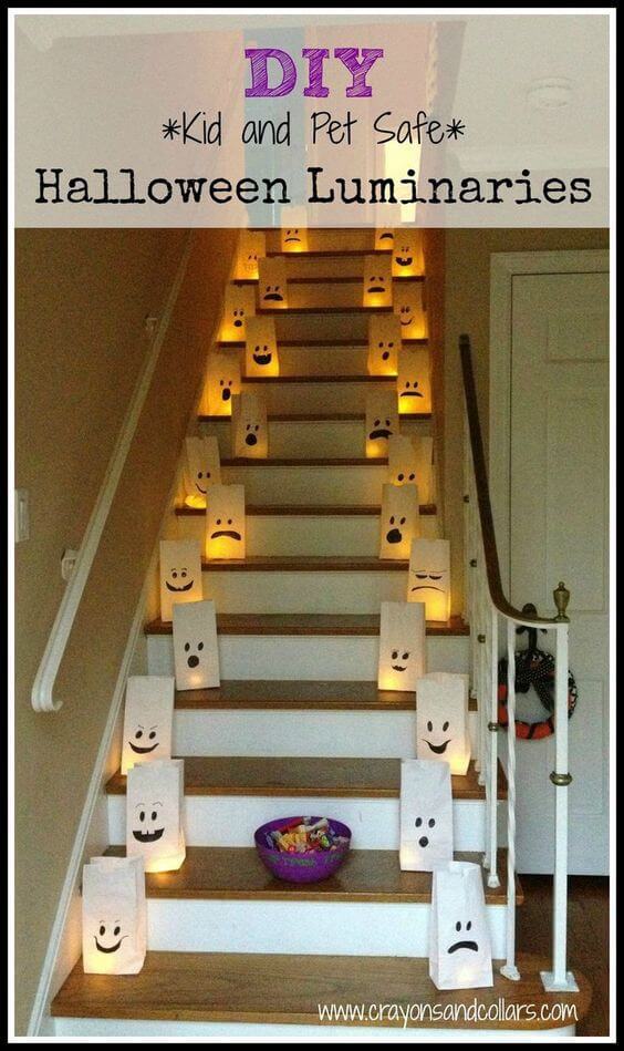 Kid and Pet safe luminaries for Halloween