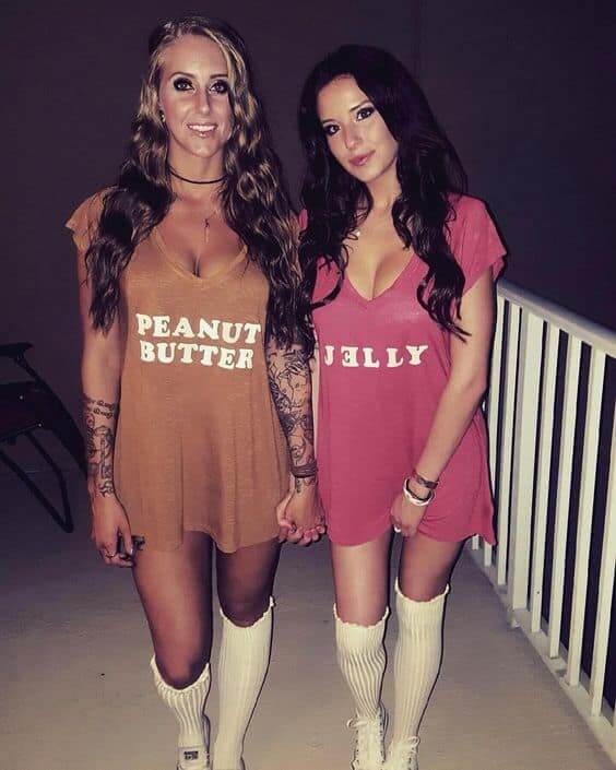 60+ Best Halloween Costume Ideas for Women 2022. Peanut Butter & Jelly Costumes. Looking for the perfect costume to slay your dress-up game? Don't be a basic witch! We listed here 60+ of the most creative Halloween costume ideas for women to buy or make. Halloween costumes teenage girl| Halloween costumes college | Halloween costumes group.