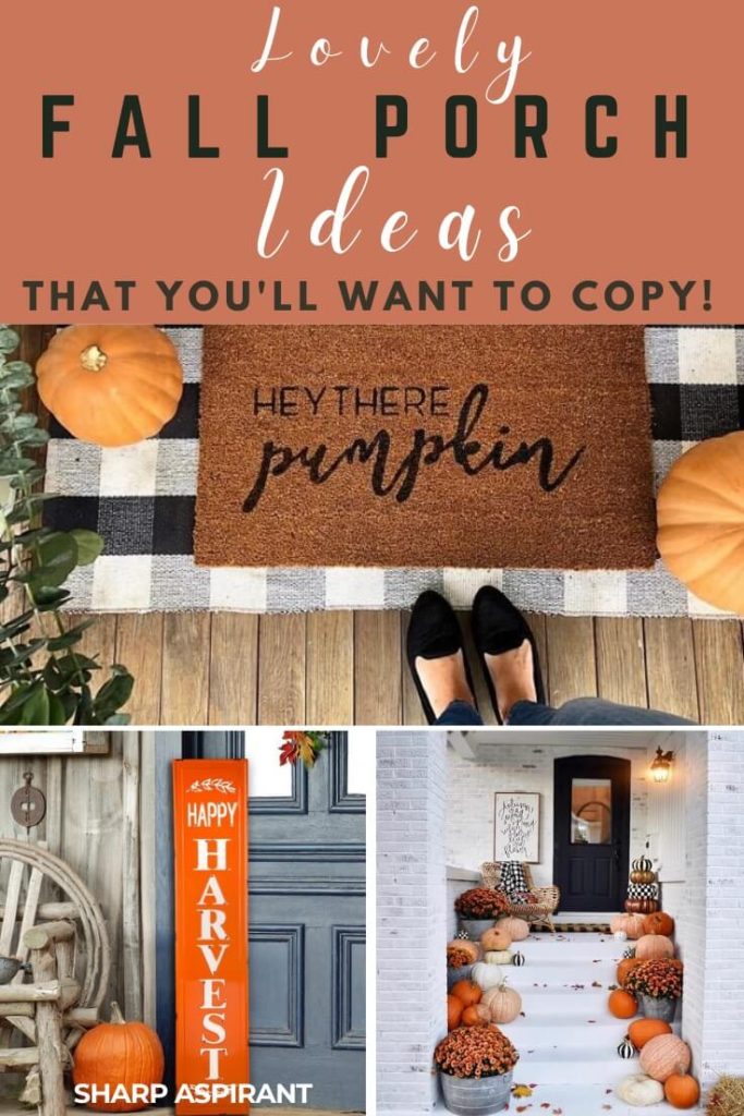 Adorable Fall Porch Ideas - easy and simple ways to make your front porch feel cozy and warm this autumn season!These fall porch ideas will show you how to easily create an autumn-ready porch using simple decors such as fall signs, wreaths, pumpkins, plants, and more!