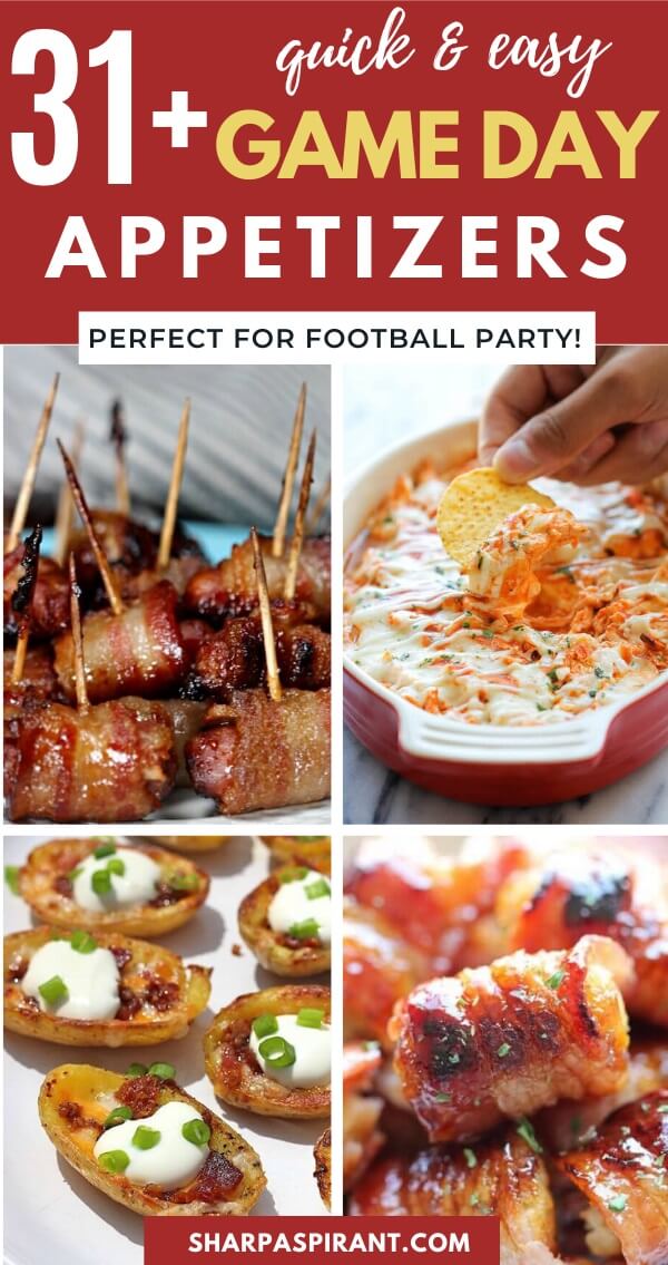 31+ Easy Game Day Appetizers Perfect For Super Bowl Party! | Looking for easy game day recipes to wow your football loving friends? We have the best and tastiest collection of finger foods, pin wheel recipes with cream cheese or tortilla roll ups! Serve them as appetizers during game day or take as lunch to work.#superbowl #gameday #pinwheels #rollups #pinwheelrecipes #appetizers #pinwheelappetizers #partyappetizers #fingerfood #footballappetizers