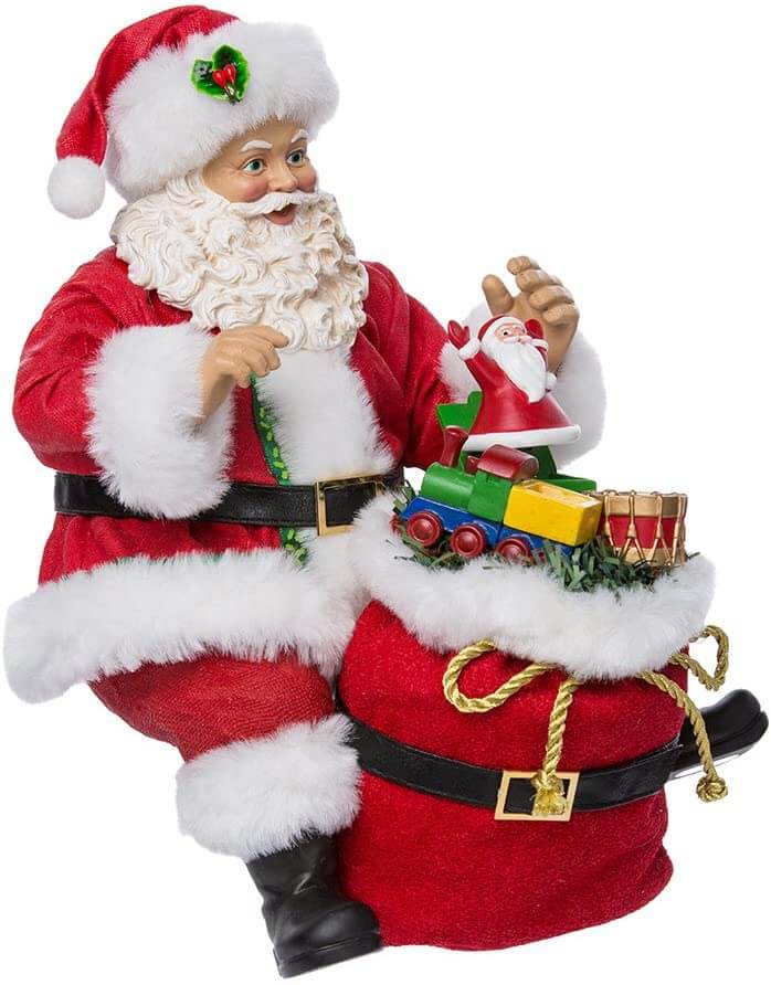 Fabriche Shelf Sitter Santa with Sack of Toys
