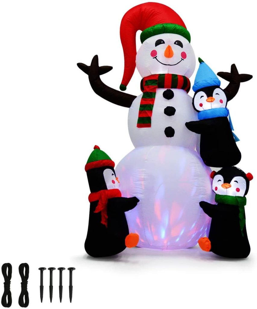 GROWNEER 6 Feet Height Christmas Inflatable Snowman 