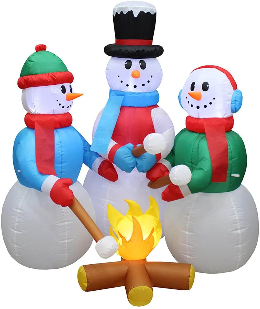 Christmas Inflatable Snowmen Camping Roasting