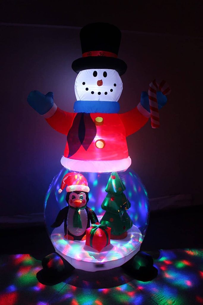 8 Foot Tall Christmas Inflatable Snowman Globe