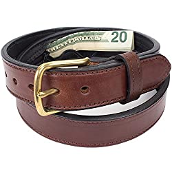 Leather Belt with Secret Pocket - a belt and wallet in one!