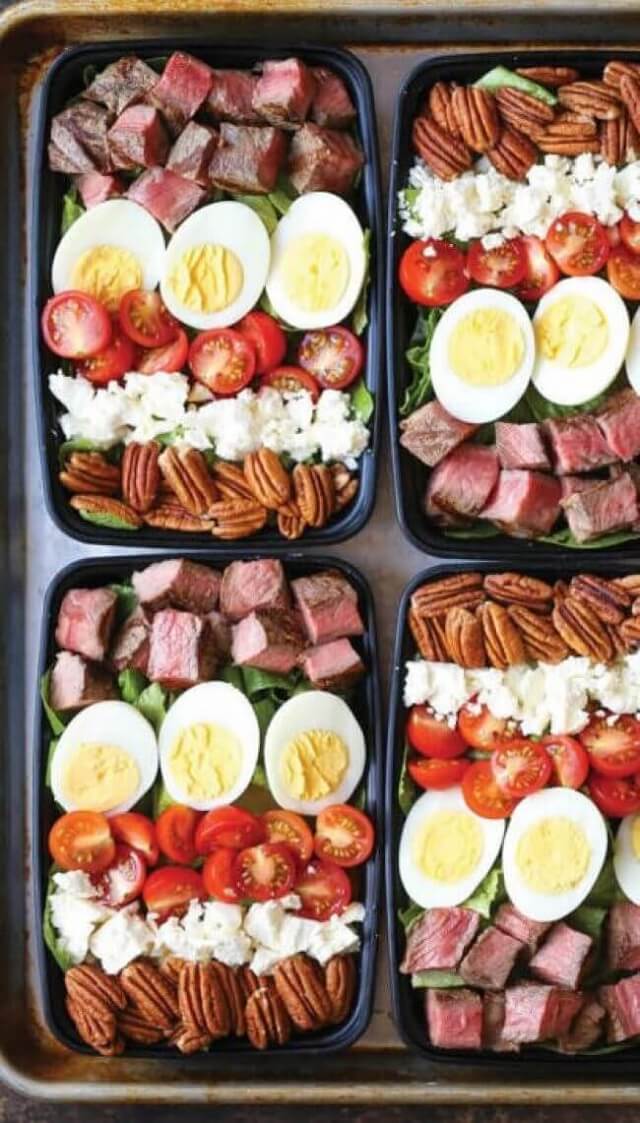 This Steak Cobb Salad Meal Prep is overflowing with nutrients, protein, and greens! What not to love?