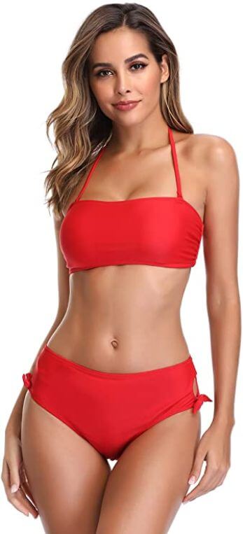 These attractive swimsuits for women will make you look and feel great this Spring and Summer 2023! Find a bandeau-style bikini or 2piece with cute ruffles that suit smaller chests, a stylish tankini that's perfect for a bigger bust, an eye-catching one-piece with tummy control that hides a big belly, or an affordable Amazon bestseller on this post.