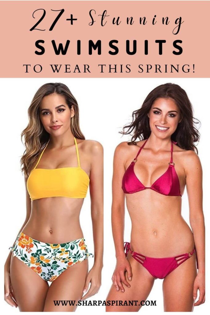 These attractive swimsuits for women will make you look and feel great this Spring and Summer 2023!Find a bandeau-style bikini or 2piece with cute ruffles that suit smaller chests, a stylish tankini that's perfect for a bigger bust, an eye-catching one-piece with tummy control that hides a big belly, or an affordable Amazon bestseller on this post.