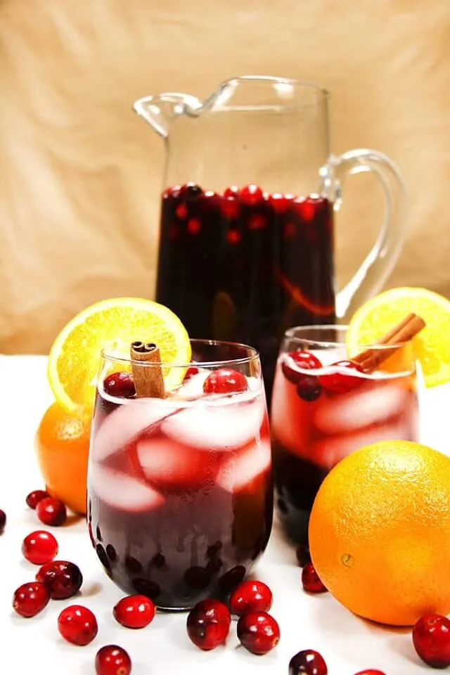Sparkling Cranberry Sangria - valentine's day drinks