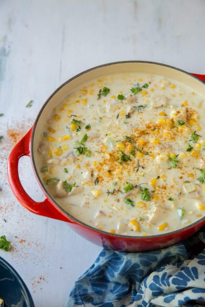 This Easy Chicken Corn Chowder's smoothness and corn's sweetness are both attractive.