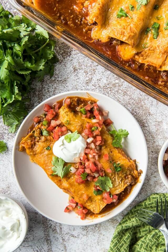 Ground Beef Enchiladas. This ground beef recipe is simple to make, healthy, and a total hit with the family.