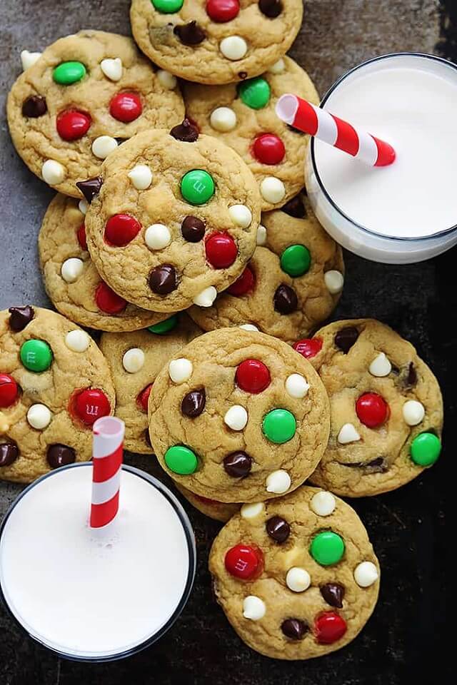 Santa’s Cookies (Double Chocolate Chip M&M Cookies)