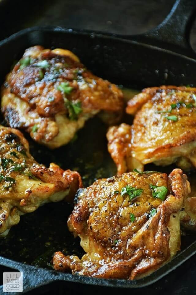 Pan-Roasted Chicken in Herb Butter Sauce