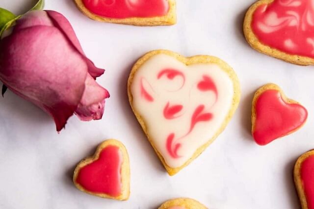cut into heart shapes and topped with the greatest easy icing