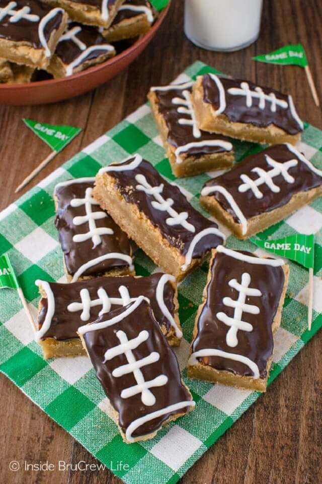 Frosted Football Brownies