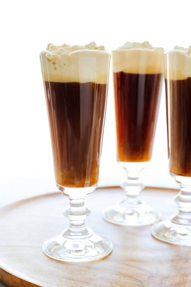 a straightforward combination of coffee, sweetened whipped cream, and whiskey