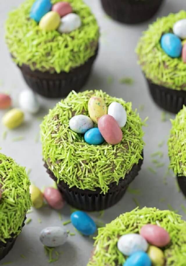 Chocolate Bird Nest Cupcakes