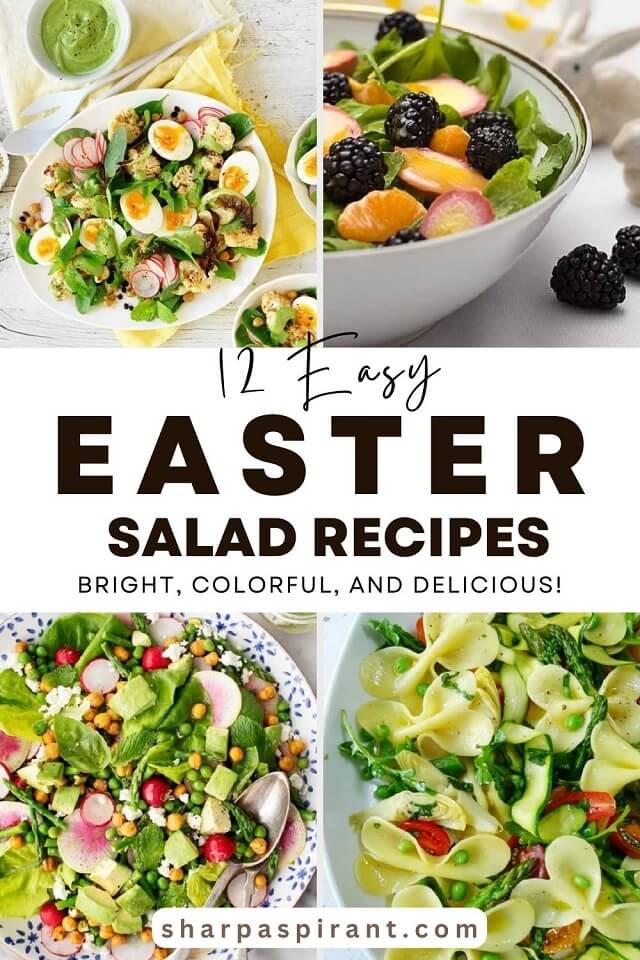 These Easter salad recipes are bright, colorful, and delicious you have to make one right now! Here are 12 gorgeous Easter salads ranging from a sweet and salty strawberry goat cheese dish to a show-stopping rainbow pasta salad.