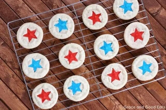 With a little white chocolate, red and blue sprinkles, and a star-shaped cookie cutter, you can make these festive cookies to the next level.