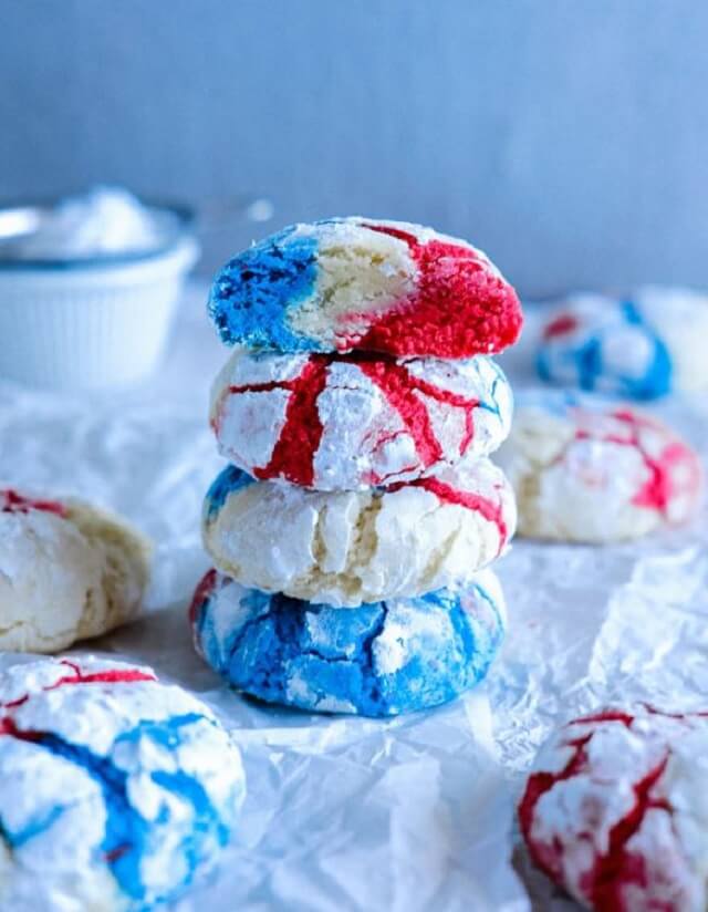 Festive red, white, and blue crinkle cookies are the perfect treats for any patriotic holiday!