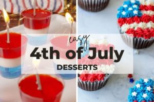 These festive and easy 4th of July desserts are ideal for serving during a party or Fourth of July BBQ! From traditional flag cakes to red, white, and blue cupcakes, and more, these 12 delicious 4th of July treats are sure to impress a crowd!