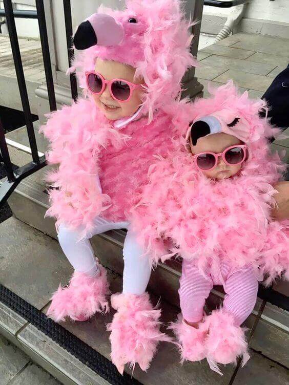 Two Flamingos. If you're running out of fresh ideas on the best kids Halloween costumes, then keep on browsing these pictures of Halloween costumes. We have an amazing list of scary + cool Halloween costumes perfect for toddlers and kids - boys and girls!