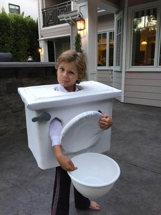 DIY Toilet Costume. If you're running out of fresh ideas on the best kids Halloween costumes, then keep on browsing these pictures of Halloween costumes. We have an amazing list of scary + cool Halloween costumes perfect for toddlers and kids - boys and girls!