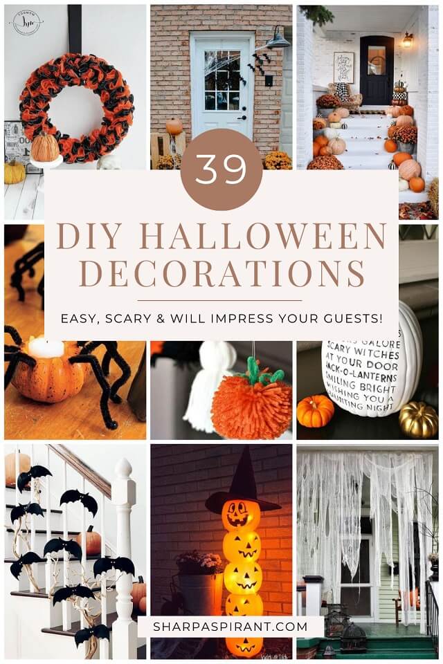 Easy DIY Halloween Decorations for Outdoor and Indoor. Check out some of our top choices for the best easy DIY Halloween decorations and crafts that are perfect outside or inside of your home! #halloween #halloweendecorations #diyhalloweendecorations #easyhalloweendecorations #halloweendecorationsforkids #halloweenpartydecor